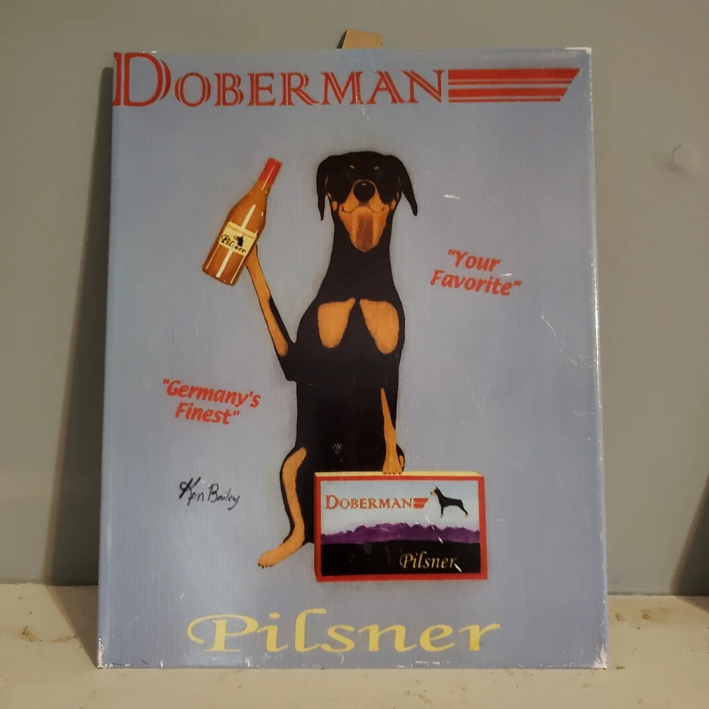 Blue Fox Doberman Pilsner Aluminum Plaque - Picture 3 of 4